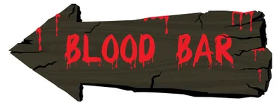 Produktbild von Blood Bar Schild als Halloween Deko