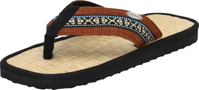Produktbild von CINNEA® »FYN« Wellness Zehentrenner Zimtlatschen mit Binsen-Innensohlen, Sandalette Damen, gegen Fußhornhaut, Haussandalen, temperaturregulierend Farbe braun Größe 41/42