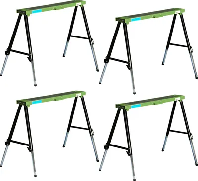 Produktbild von 4x Arbeitsböcke klappbar höhenverstellbar bis 91 cm Unterstellböcke Stützböcke Klappböcke