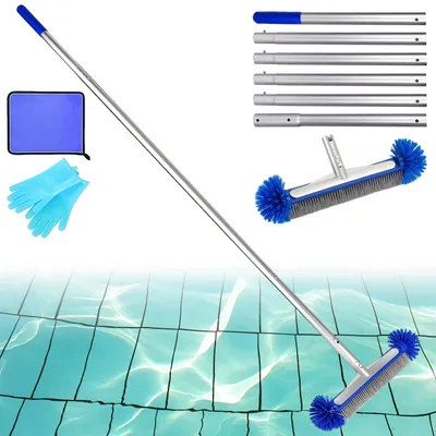 Image de Omgoods - Kit complet de nettoyage de piscine avec brosse et manche télescopique