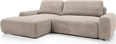 Immagine prodotto di FURNLUX Divano angolare Crema e Nero 264cm / Colore principale: Beige / Dimensioni: 264 x 85 x 162 cm