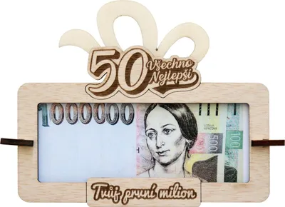 Obrázok produktu pre Tabuľka na peniaze Tvoj prvý milión k 50 CZ
