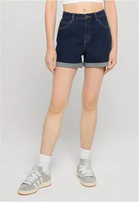 Image de Short en jean à taille haute Urban Classics pour femme, bleu foncé délavé - taille 28