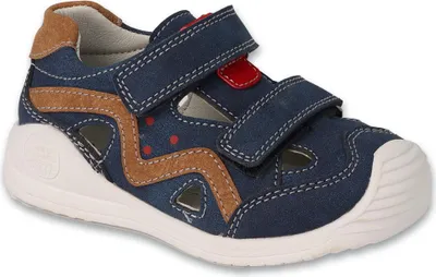 Produktbild von Blaue Sandalen mit Klettverschluss, verstärkter Ferse, geschlossener Vorderseite und stoßabsorbierender Sohle, Modell 170P083