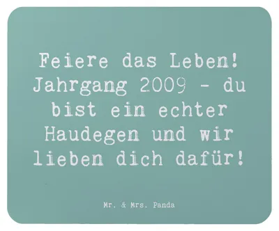 Produktbild von Mr. & Mrs. Panda Mousepad Spruch 2009 Geburtstag - Meeresbrise - Geschenk, Jahrestag, Geburtstagsgeschenk, mauspad laptop, wir lieben dich, computer, Geschenkideen, Feier