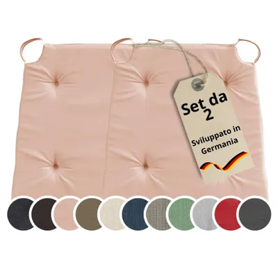 Immagine prodotto di Set di 2 cuscini per seduta, 42 x 40 cm, adatti sia per interni che per esterni, 100% cotone, rosa, sleepling