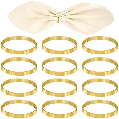 Produktbild von Gelbe Boho-Tafelringsätze - Elegante Geschenkideen - 12 Stück - Gold - Tafeldeko - Hochzeitsgeschenk