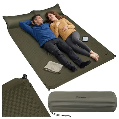 Immagine prodotto di Trizand, materassino gonfiabile per 2 persone, 186 x 130 x 3 cm, colore kaki