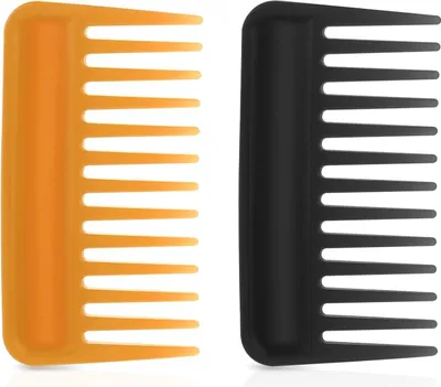 Produktbild von Lockenkamm Breiter Kamm Afro Strähnenkamm 2 Stück für Locken Glattes Dünnes Haar