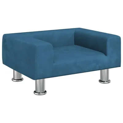 Image de Lit pour chien bleu 50x40x26,5 cm velours