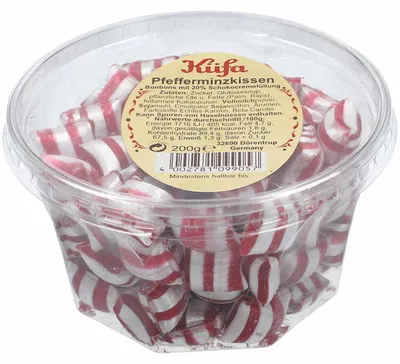 Image de Oreiller à la menthe Küfa bonbons à sucer fourrés à la crème au chocolat 200g