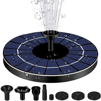 Imagen del producto de Bomba solar para fuente – Boquillas para estanque – Fuente flotante para jardín – Color – Función de agua – Bebedero para pájaros – Adecuado para exteriores – Diseño moderno...