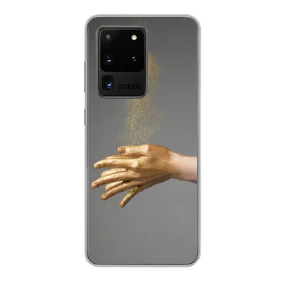 Produktbild von MuchoWow® Handyhülle Schutzhülle Hülle für Samsung Galaxy S20 Ultra Frau mit goldgefärbten Händen und einer Glitzerwolke Silikon Softcase Handy Hülle - Karteninhaber