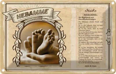 Produktbild von vianmo Blechschild 20x30 cm Hebamme Beruf Arbeit