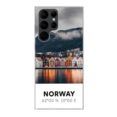 Produktbild von MuchoWow® Handyhülle Schutzhülle Hülle für Samsung Galaxy S22 Ultra Norwegen - Skandinavien - Bergen - Winter Silikon Softcase Handy Hülle - Abbildung