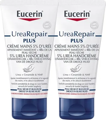 Obrázok produktu pre Eucerin Urea Repair regeneračný krém PLUS 5% Urea Hand Cream 2 x 75 ml