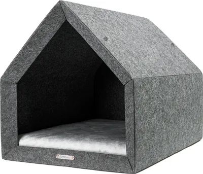 Zdjęcie produktu dla Rexproduct - PetHome 2.0 Domek dla psa, odporny na ugryzienia i zarysowania, izolacja akustyczna, ekologiczny, szary + grafit rozmiar L