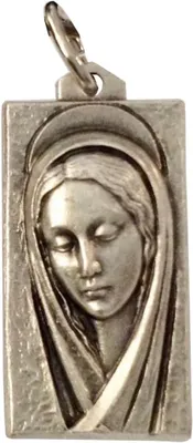 Imagen del producto de Medalla de la Virgen de los Dolores, plata de ley, tamaño mediano, símbolo religioso