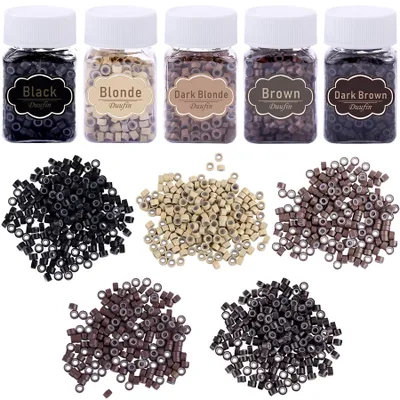 Image de 2500 pièces de micro-anneaux pour extensions de cheveux