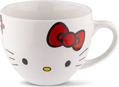 Produktbild von EUROtronic Hello Kitty Classic Jumbo-Tasse (Cappuccino), Einzelbild, 0,34 l, Schwarz, Rot, Weiß, Gelb, Becher, Cappuccino, 1 Stück(e)