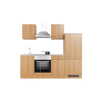 Produktbild von Küchenzeile mit E-Geräten - 220 cm breit - Buche – Namu