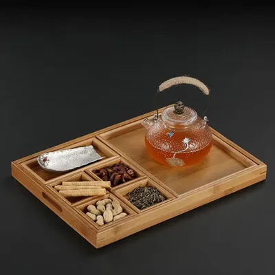 Produktbild von Set aus Trockenfrüchtetablett und Snacktellerhalter für die Teezeremonie zu Hause