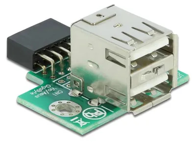 Image de Delock USB Pin Header female > 2 x USB 2.0 Type-A female