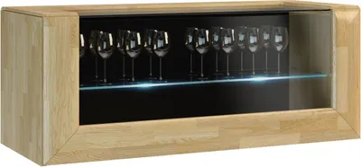 Produktbild von Hängeschrank "Lipik" 18, Farbe: Eiche / Schwarz, teilmassiv - Abmessungen: 42 x 102 x 43 cm (H x B x T)
