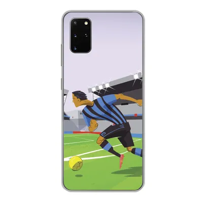 Produktbild von MuchoWow® Handyhülle Schutzhülle Hülle für Samsung Galaxy S20 Plus Eine Illustration von Spielern, die in einem Stadion Fußball spielen - Junge - Mädchen - Kinder Silikon Softcase Handy Hülle - Hartschale