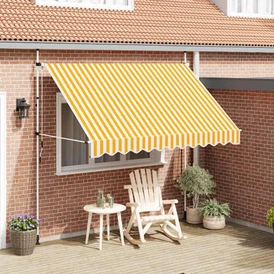 Obrázek produktu pro ručně stahovací markýza vidaXL 300 cm oranžovo-bíle pruhovaná