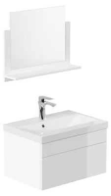 Produktbild von HOME DELUXE - Badmöbel-Set - WANGEROOGE weiß - Medium - inkl. Waschbecken und komplettem Zubehör - Breite Waschbecken: ca. 60 cm I Badezimmermöbel Waschtisch Badmöbelset