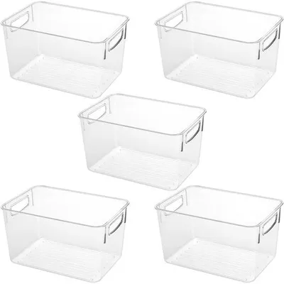 Obrázek produktu pro Organizéry do lednice – Průhledné nádoby na skladování potravin – Plastové úložné boxy – Průhledné – Organizér do mrazáku – Vhodné pro…