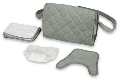 Productafbeelding van Mamamemo – Poppenverzorgingstas van corduroy met accessoires – Mintgroen