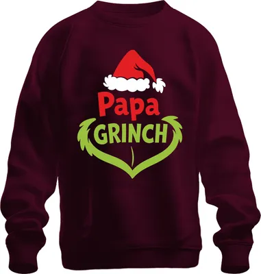 Produktbild von Papa Grinch Weihnachten Lustig Weihnachtsgeschenk Vater Geschenk Uni Sweatshirt Pullover, Burgundy, 3XL