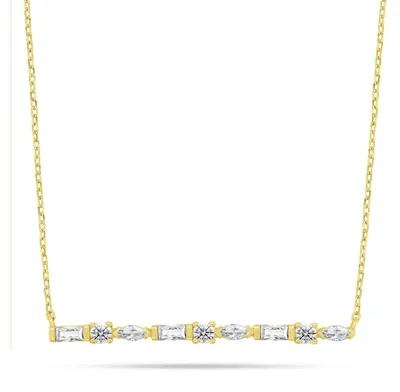 Immagine prodotto di Elegante collana placcata oro con zirconi cubici NCL199Y