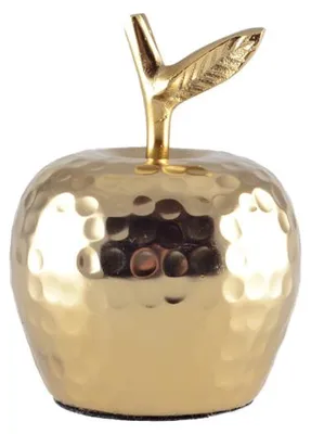 Produktbild von Verzierte, goldfarbene Apfel-Dekoration, 9x9x12 cm