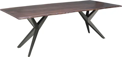 Image de MASSIVMOEBEL24 | Table à manger 220x100 Acacia laqué Brun / Anthracite laqué FREEFORM #51