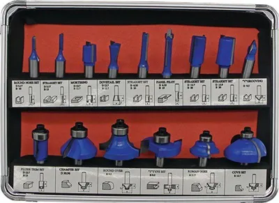 Produktbild von HM-Oberfräserkassette 973CT15A 15-tlg.Schaft-D.8mm HM FISCH-TOOLS