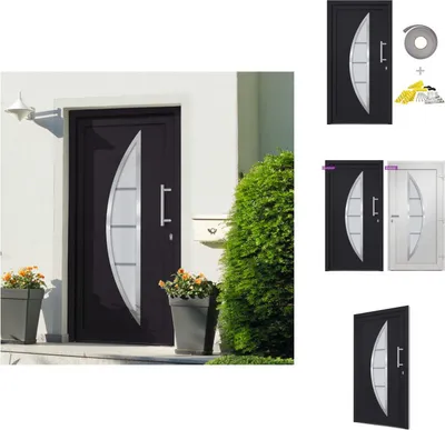 Immagine prodotto di vidaXL Porta d'ingresso antracite 98x200 cm - Porte d'ingresso