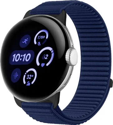 Produktbild von Nylon Armband für Google Pixel Watch 4 / 3 / 2 / 1 41mm Klettverschluss D- Blau