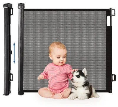 Image de Barrière de sécurité rétractable, 180 cm, extra large, noire, pour bébé