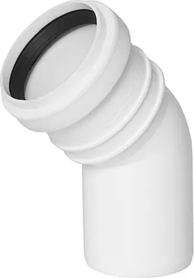 Produktbild von Weißer Kanalbogen 50 mm, 45 Grad Winkel