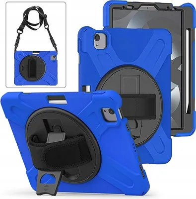 Image de Étui pour iPad Pro 5/4 12.9" avec support et bandoulière Bleu