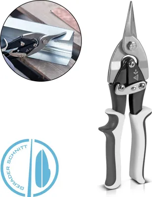 Image de STAHLWERK Cisaille à tôle coupe droite Cisaille à métaux pour la coupe professionnelle