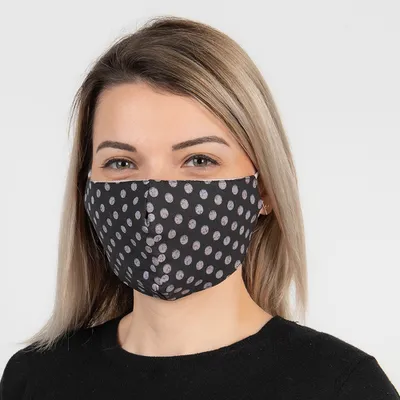 Produktbild von Clayre & Eef Waschbare Maske 13x26 cm Schwarz Baumwolle