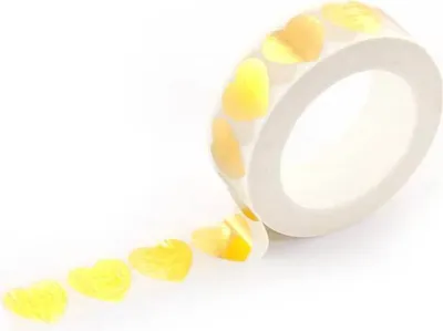 Produktbild von Oblique Unique Washi Tape Dekobänder Scrapbooking selbstklebend - weiß Goldherzen