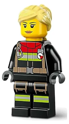 Obrázok produktu pre LEGO Minifigurka – hasička, čierna bunda a nohavice s reflexnými prvkami (cty1731)