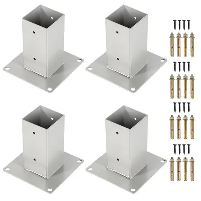 Immagine prodotto di Jayseuw 4x manicotto avvitabile 90x90 mm, manicotto da interro per pali quadrati in legno, supporto per pali
