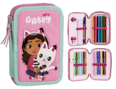Obrázek produktu pro Gabby´s Dollhouse – plněné pouzdro na psací potřeby, školní penál a krabička na tužky s příslušenstvím