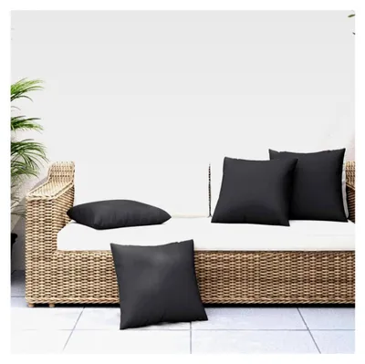Produktbild von Komfortable Outdoor-Sofakissen | UV-beständig | Wasserabweisend | 60x60cm | 4er Set - Schwarz